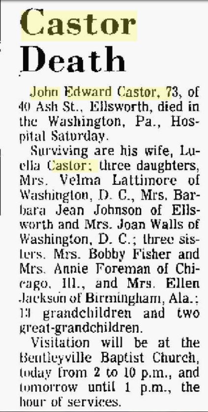 John Edward Castor obit
